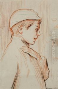 Portrait De Jeune Garcon De Profil by Rene Georges Hermann-Paul