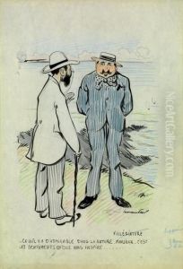 Projet De Lithographie : < Villegiature > by Rene Georges Hermann-Paul
