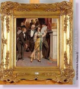 Scene Galante Au Bal Costume by Charles Hermans