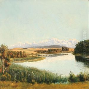 Landscape With A Lake, Summer by Olaf August Hermansen
