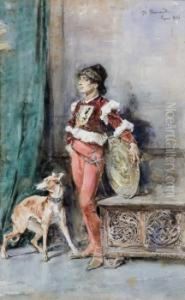 Joven Con Galgo by Daniel Hernandez Morillo
