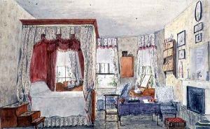 Julia's Bedroom at Holywell, 1847 by Lili Cartwright