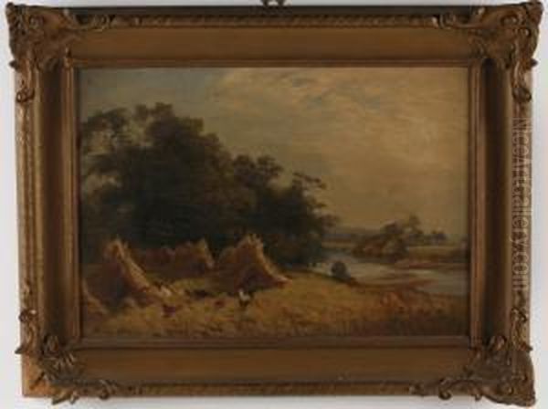 Landscape With Chickens And Hay Winnows - view 1