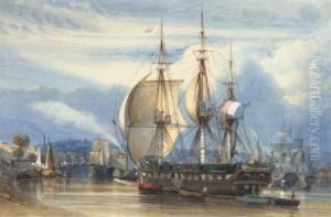 The French Merchant Frigate Chile Preparing To Set Sail