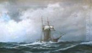 Marine. Kutter Auf Hoher See by Franz Carl Herpel
