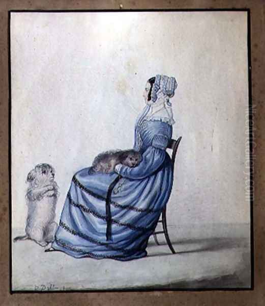 Portrait of Marianne Cartwright with her Pet Dogs - view 1