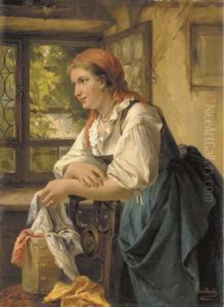 A Peasant Girl By A Window - view 1