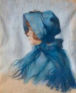 Nina Con Sombrero Azul by Carlos Maria Herrera
