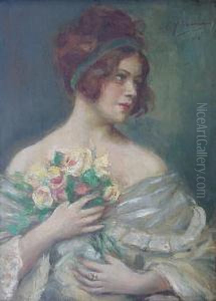 Dama Con Flores - view 1