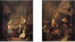 Interieur De Cuisine Avec Des Personnages