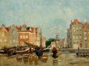 View Of The Canals In Amsterdam by Hans Herrmann
