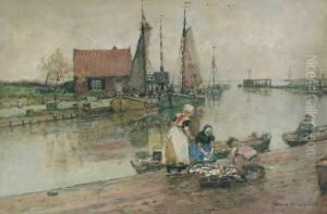 Fischerhafen An Der Zuider See Mit Figurenstaffage