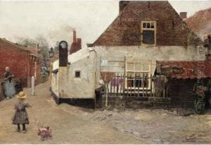 Dutch Village Scene by Hans Herrmann