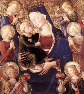 Virgin and Child with Angels 1477-79 by Bartolomeo Caporali