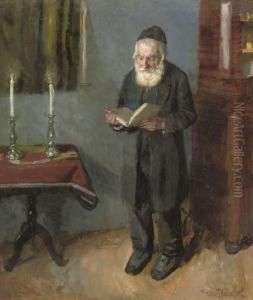 A Rabbi Reading by Otto John Herschel