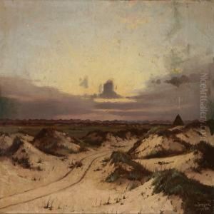 Sunset At Blavand,denmark by Oscar Herschend
