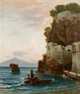 Fischerfamilie An Der Suditalienischen Kuste by Albert Hertel