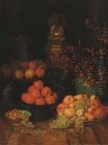 Still Life With Fruit, Peacock And Buddha