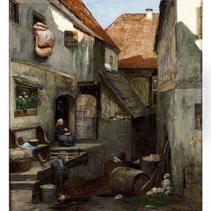 A Farmhouse by Wilhelm Jakob Hertling