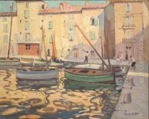 Le Port De Saint Tropez by Jules Alfred Herve-Mathe