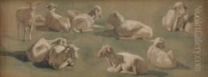 Etudes De Moutons by Louis Adolphe Hervier