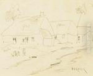 Hameaux, Paysages Animes Et Etude De Personnage by Louis Adolphe Hervier
