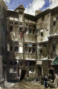 Old Buildings by Louis Adolphe Hervier
