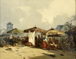 Scene De Marche by Louis Adolphe Hervier
