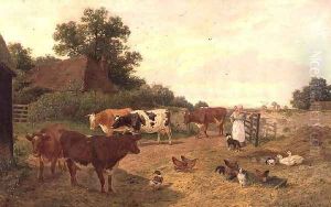A Kentish Farm Scene, Milking-Time