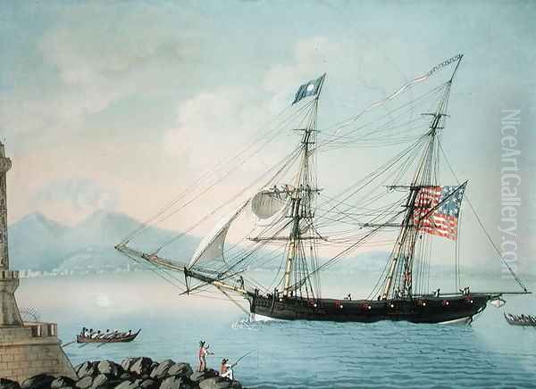 Brig Attatant of Boston coming out of Naples c.1800 - view 1