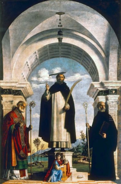 St Peter Martyr with St Nicholas of Bari, St Benedict and an Angel Musician 1504 - view 1