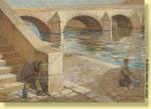 Jeune Pecheur Sur Un Quai A Paris - view 1