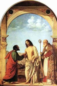 The Incredulity of St. Thomas with St. Magno Vescovo, 1505 by Giovanni Battista Cima da Conegliano