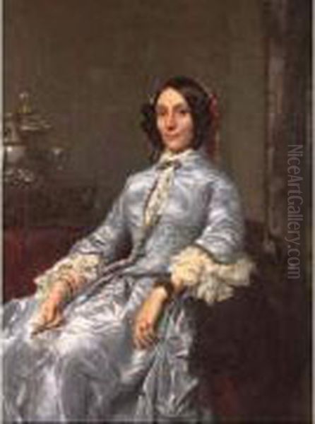 Portrait D'une Femme De La Haute Societe, Au Debut Du Second Empire. - view 1
