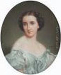 Buste De Jeune Femme En Blanc by Alexandre-Jean-Baptiste Hesse