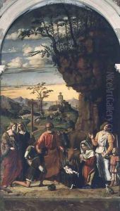 Nativity with Saints Helena, Catherine and Tobias the Angel by Giovanni Battista Cima da Conegliano