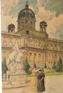Zwei Spaziergangerinnen Vor Dem Naturhistorischen Museum In Wien