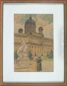 Wien - Zwei Damen Beim Spaziergang Vor Dem Kunsthistorischen Museum Wien - Zwei Damen Beim Spaziergang Vor Dem Kunsthistorischen Museum