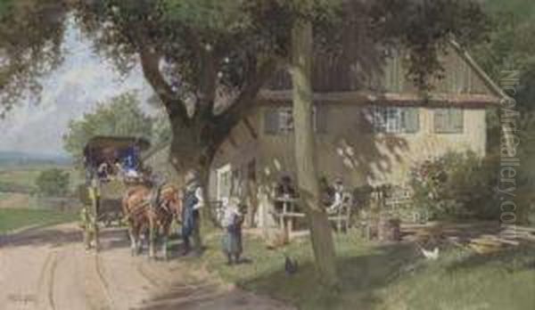 Erfrischende Rast An Sommerlichem Gasthof - view 1