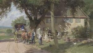 Erfrischende Rast An Sommerlichem Gasthof Erfrischende Rast An Sommerlichem Gasthof