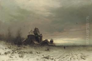 A Castle In A Winter Landscape A Castle In A Winter Landscape