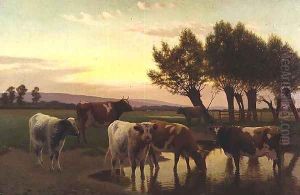 Evening near Amberley, 1923 by William Sidney Cooper