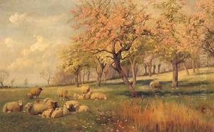 Springtime In The Orchard by William Sidney Cooper