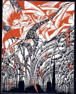 Poster with a personification of Pollution, c.1920 by Sergei Vasil'evich Chekhonin