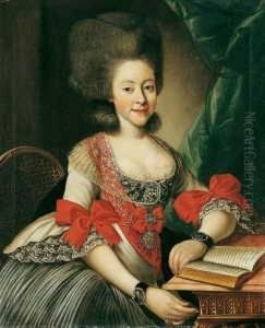 Zugeschrieben Bildnis Einer 
Hochadligen Dame. Sie Tragt Ein Armband Mit Einer Bildnisminiatur Ihres 
Gemahls, Der Mit Dem Orden Vom Goldenen Vlies Dekoriert Ist. Ol Auf 
Leinwand. H 84; B 68,5 Cm