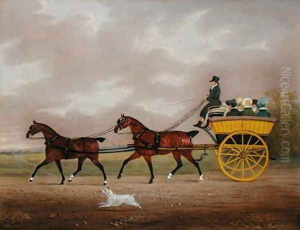 A Gentleman driving Tandem to a Jaunting Car - view 1
