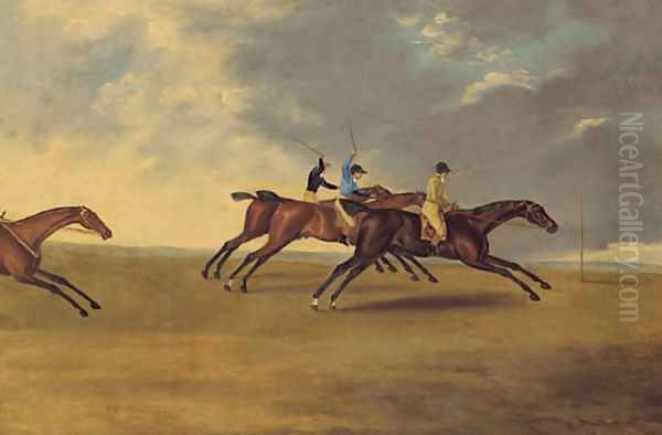 Lord Grosvenor's Enterprise winning from Waty and Hannibal at Brighton Races, 1804 - view 1