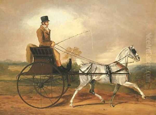 A Gentleman riding a Horse and Gig - view 1