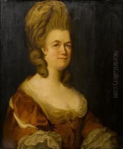 Portrait Of A Lady, Half-length, In A Browndress With A White Chemise