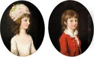 Portraits Of A Young Boy; And A Girl by Thomas Hickey